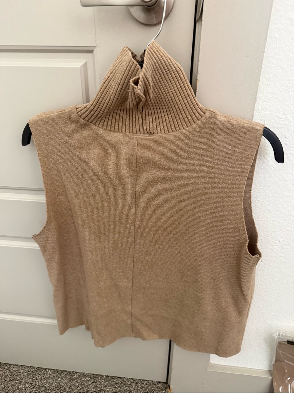 Zara Camel Sleeveless Turtleneck Sweater - Picture 2 of 2